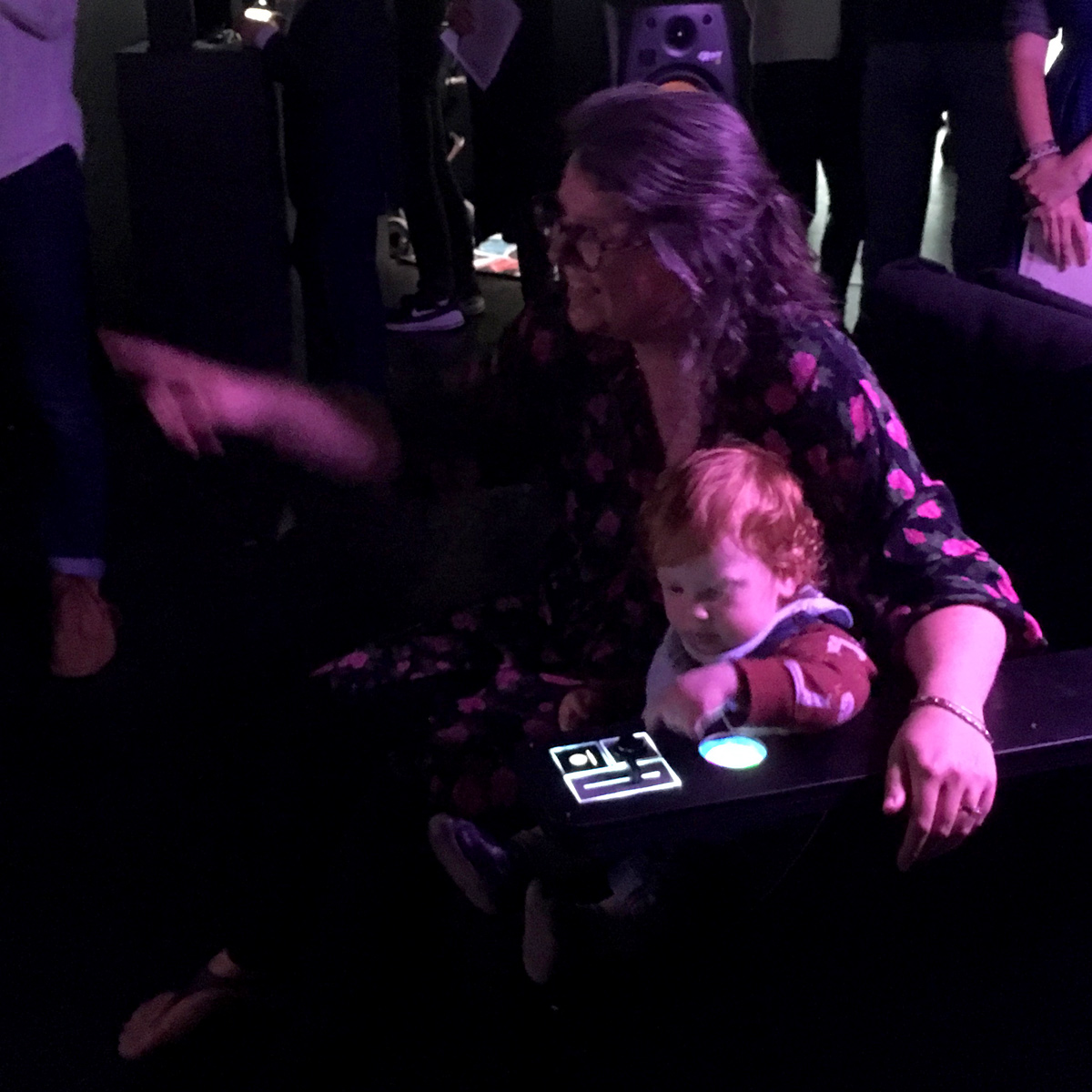 A mother and her son sharing the experience together