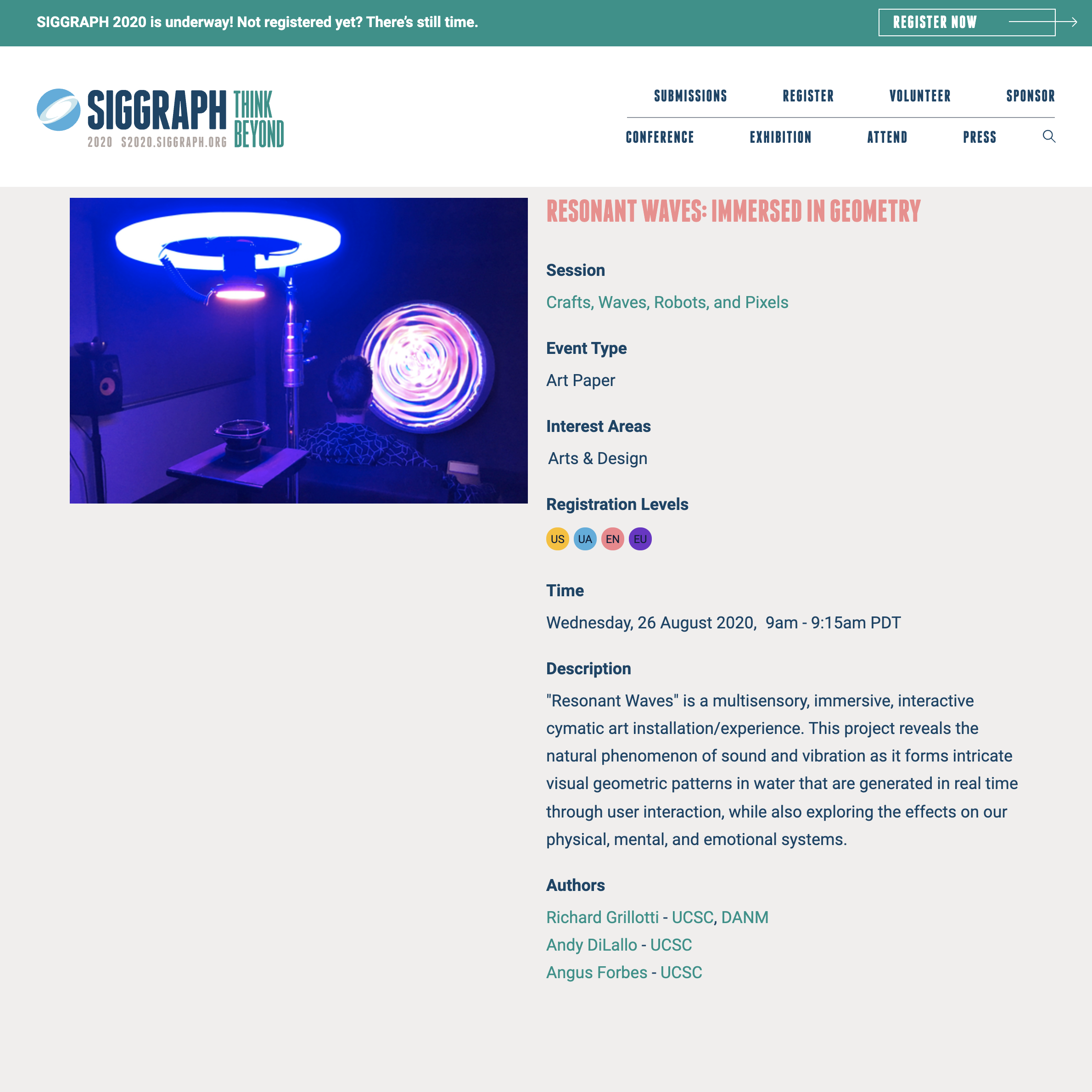 Siggraph Conference 2020 Art Papers